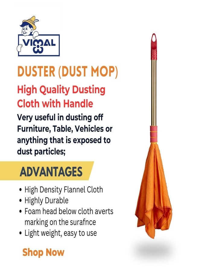 Vimal Micro-fine Duster + Golden Handle Dusting Cloth Mop Combo Set - Image 4